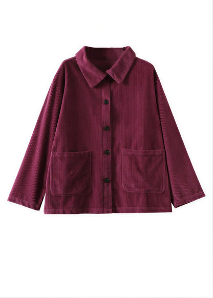 Vrouwelijke Corduroy Shirtjasje met Dubbele Voorzakken