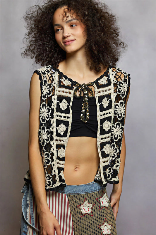 Vest Crochet Kralen Hanger voor Vrouw - StudioMarella