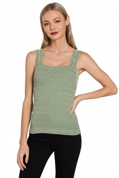 Vrouwen Tanktop Smocked Textuur Zomerjurk