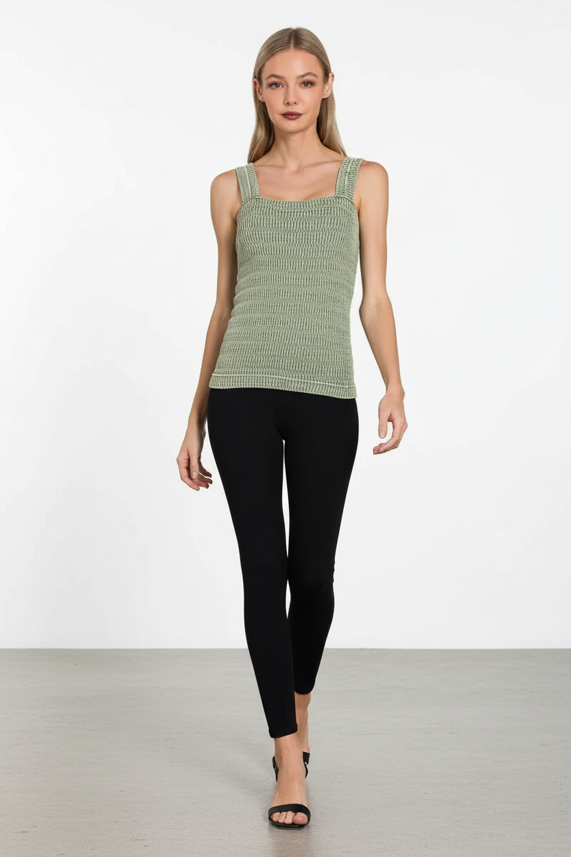 Vrouwen Tanktop Smocked Textuur Zomerjurk