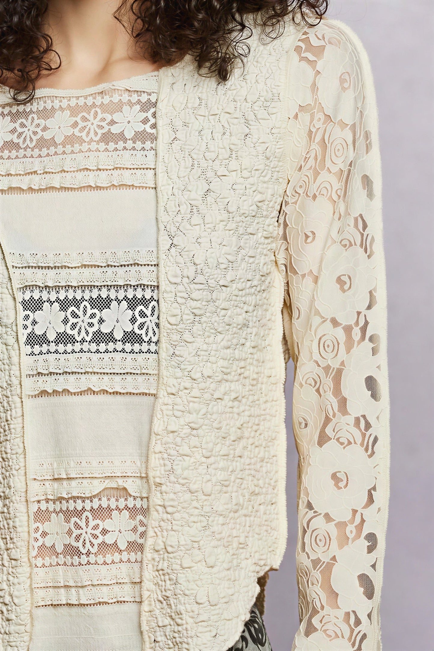 Vrouwen Blouse met Plooitjes en Kanten Patroon