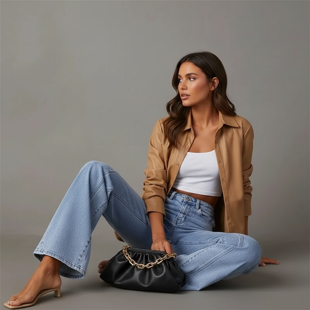 Vrouwen Jeans met Paneeldesign en Stretch