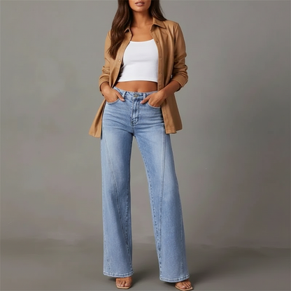 Vrouwen Jeans met Paneeldesign en Stretch - StudioMarella
