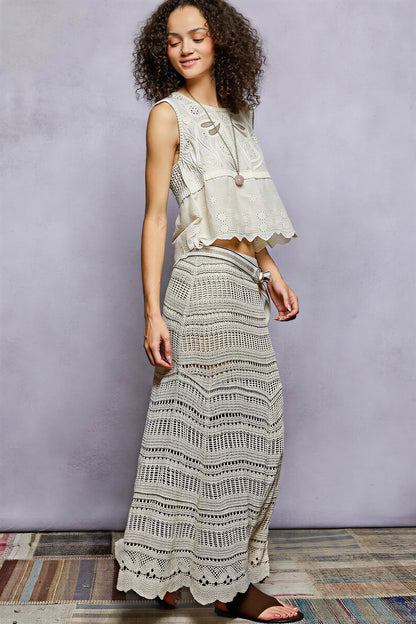 Dames Maxi Rok Gedetailleerd Crochet Design