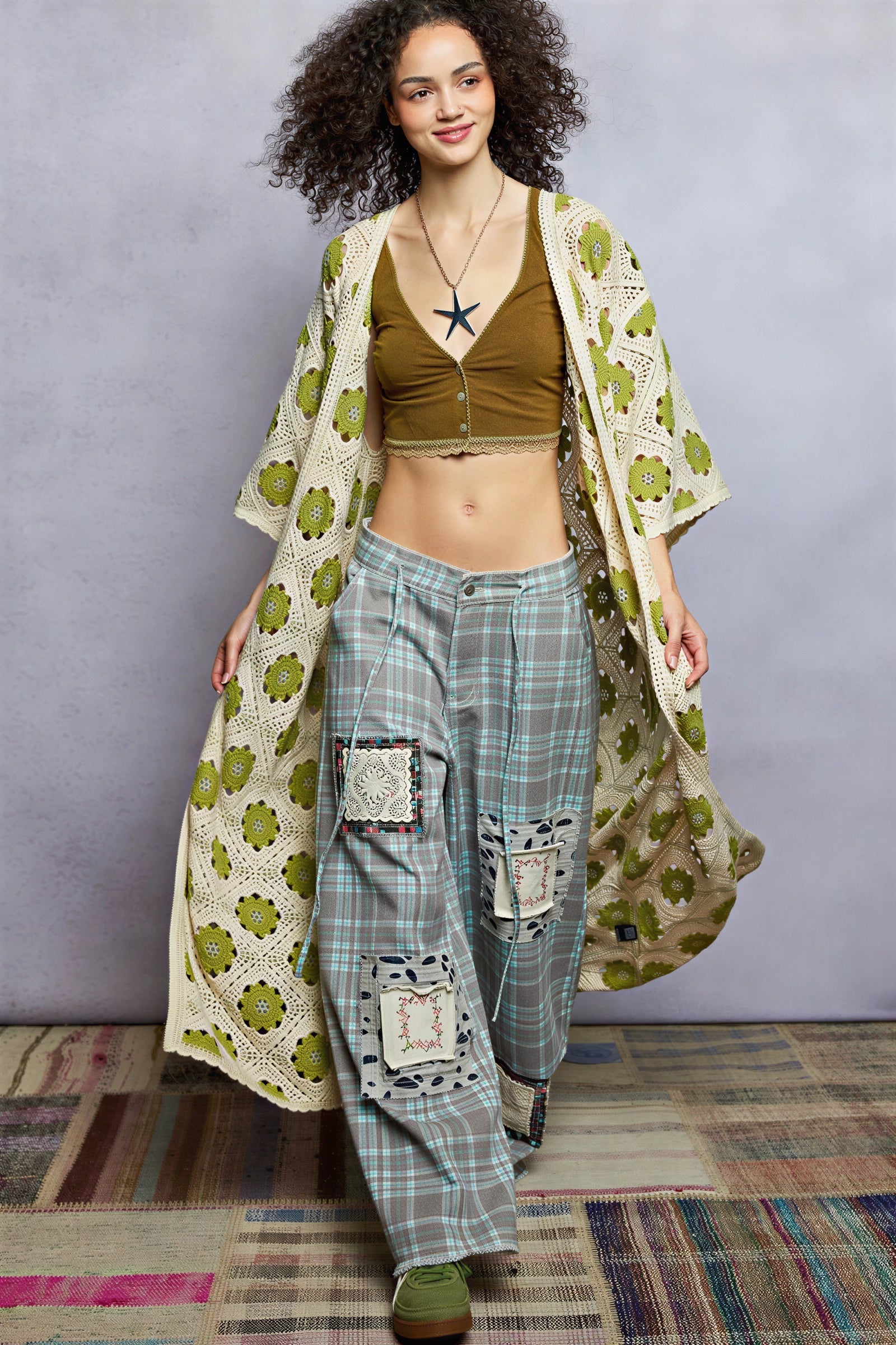 Vrouwelijke Duster Jurk Bohemien Stijl Bloempatroon - StudioMarella