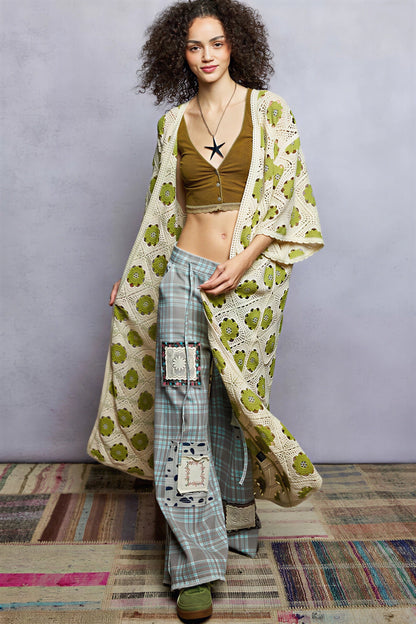 Vrouwelijke Duster Jurk Bohemien Stijl Bloempatroon