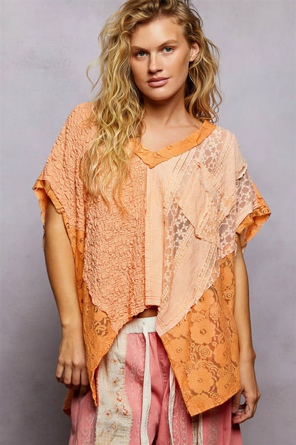 Vrouwen Tuniek Patchwork Kant Mooi Design