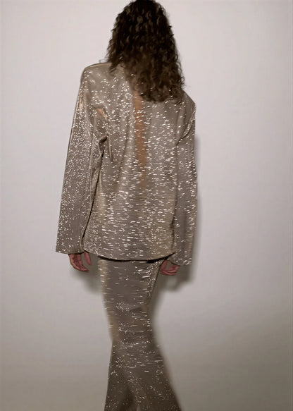 Glittersuit Set Dames Glimmende Jurk en Broek