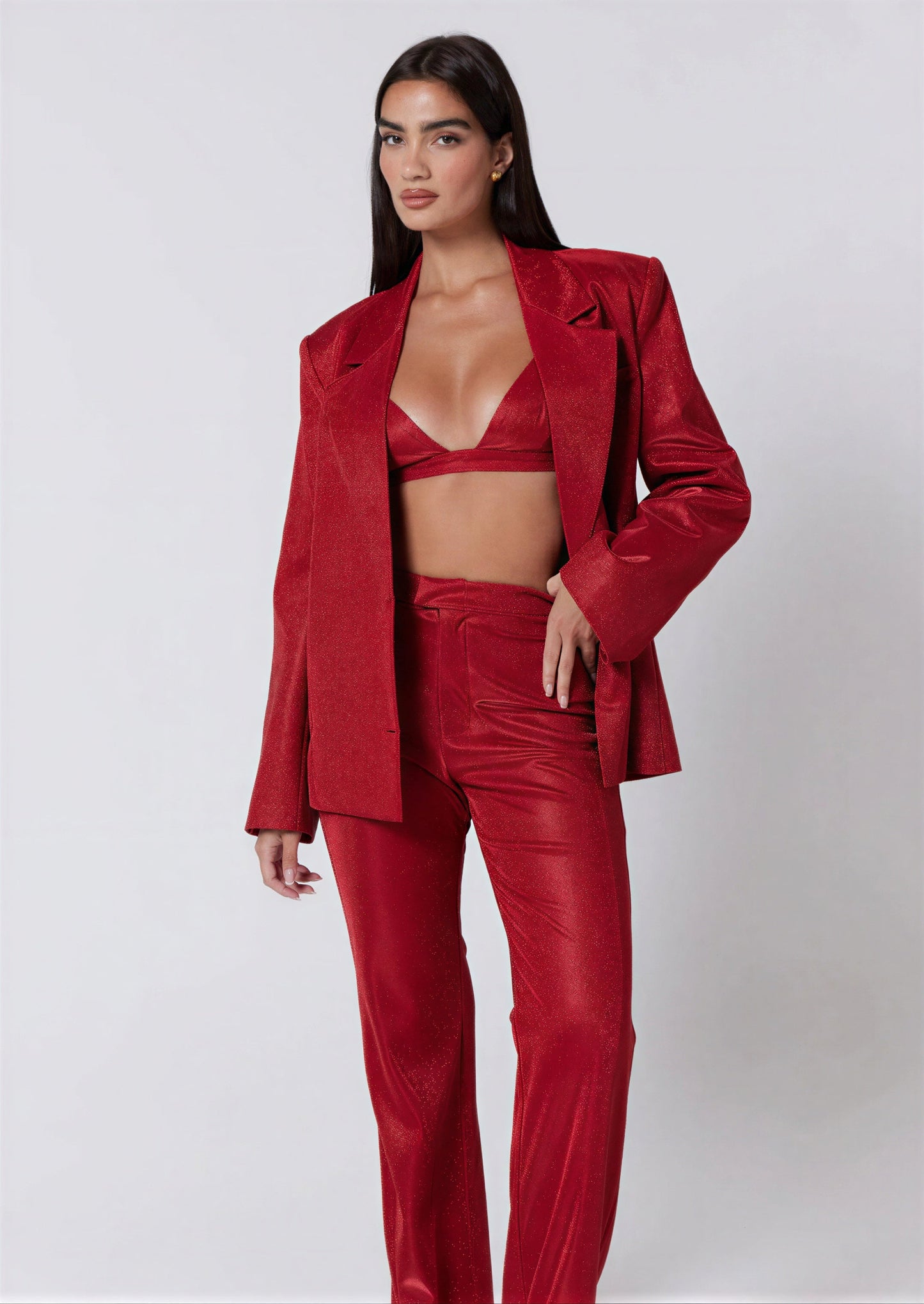 Glittersuit Set Dames Glimmende Jurk en Broek
