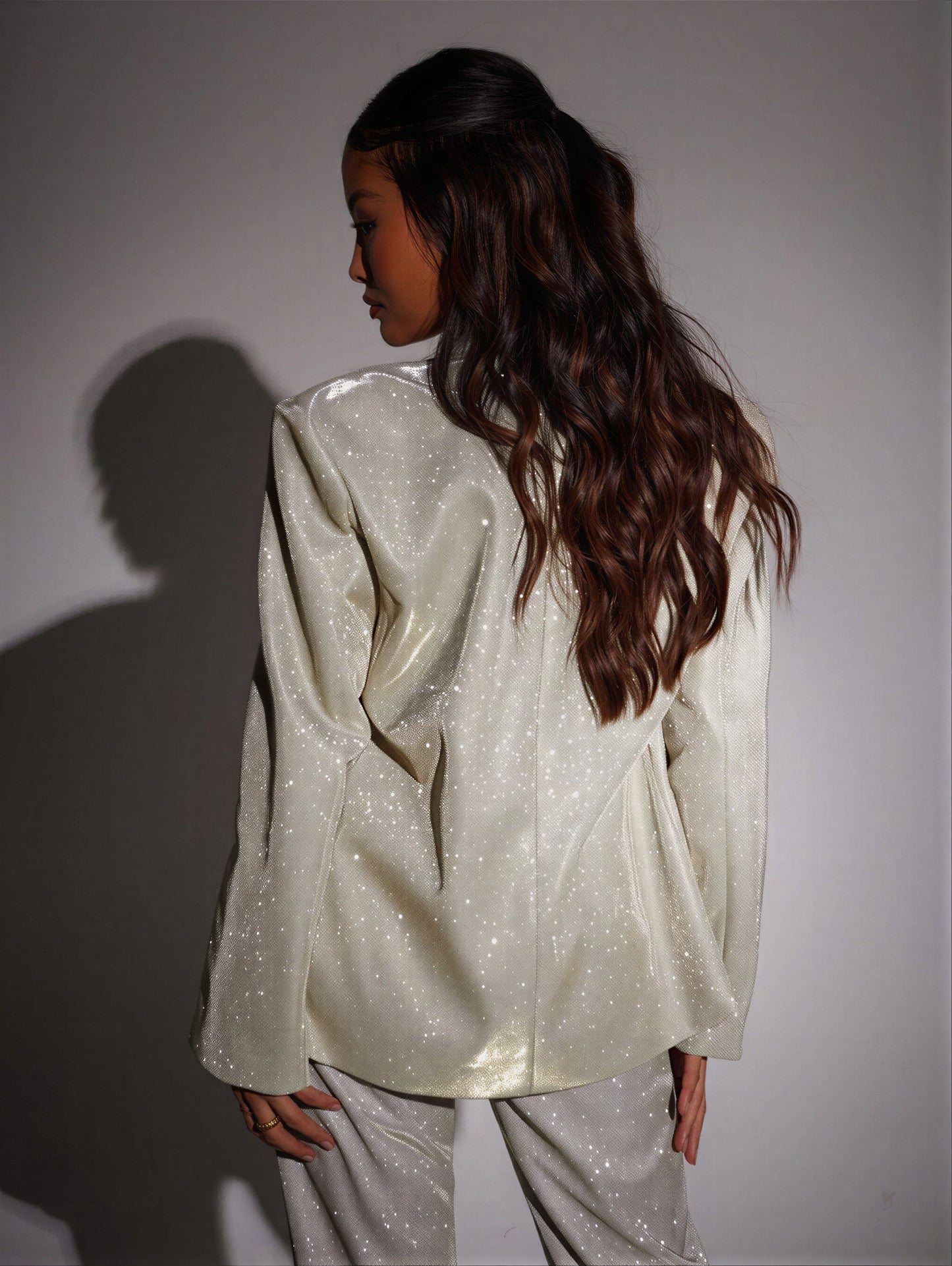 Glittersuit Set Dames Glimmende Jurk en Broek