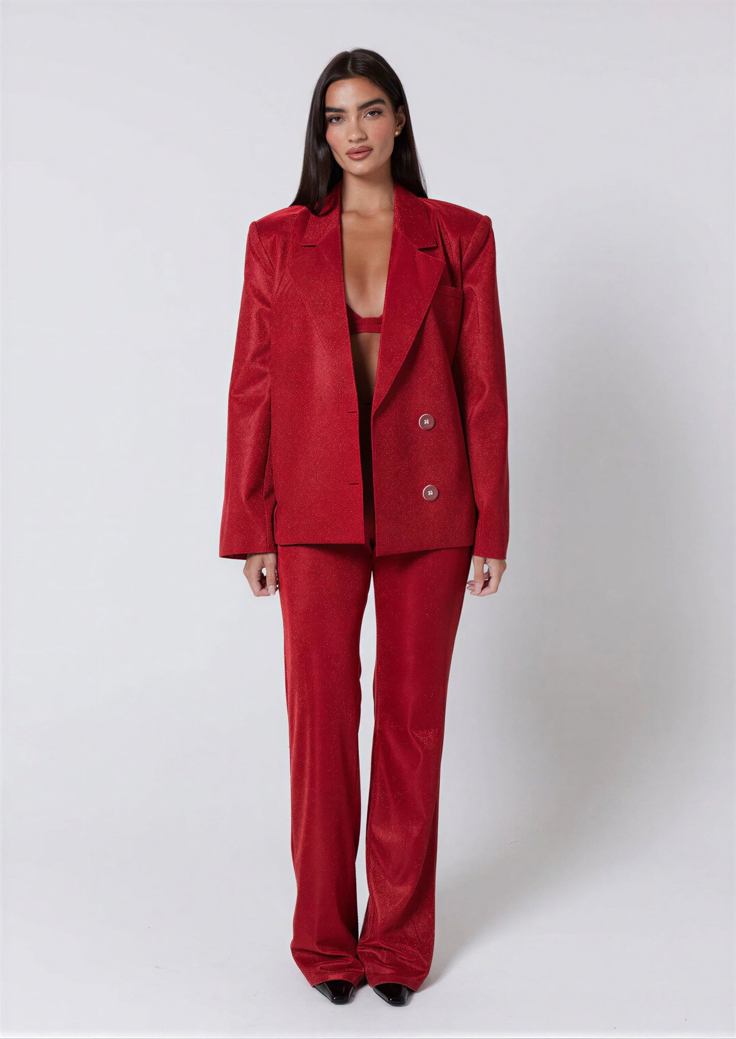 Glittersuit Set Dames Glimmende Jurk en Broek