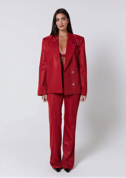 Glittersuit Set Dames Glimmende Jurk en Broek