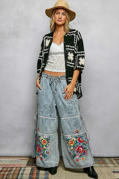 Vrouwen Cardigan Gehaakt Bloemenpatroon - StudioMarella