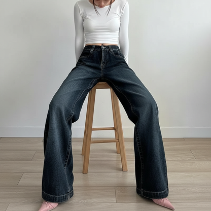 Vrouwelijke Wijdbeense Jeans Dalia Stijl