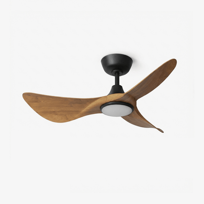 Plafondventilator Finn in Houtsnijwerk met Verlichting – Ø110 cm LED Dimbaar 6 Snelheden – Scandinavisch Design voor Woonkamer Slaapkamer Eetkamer – Afstandsbediening