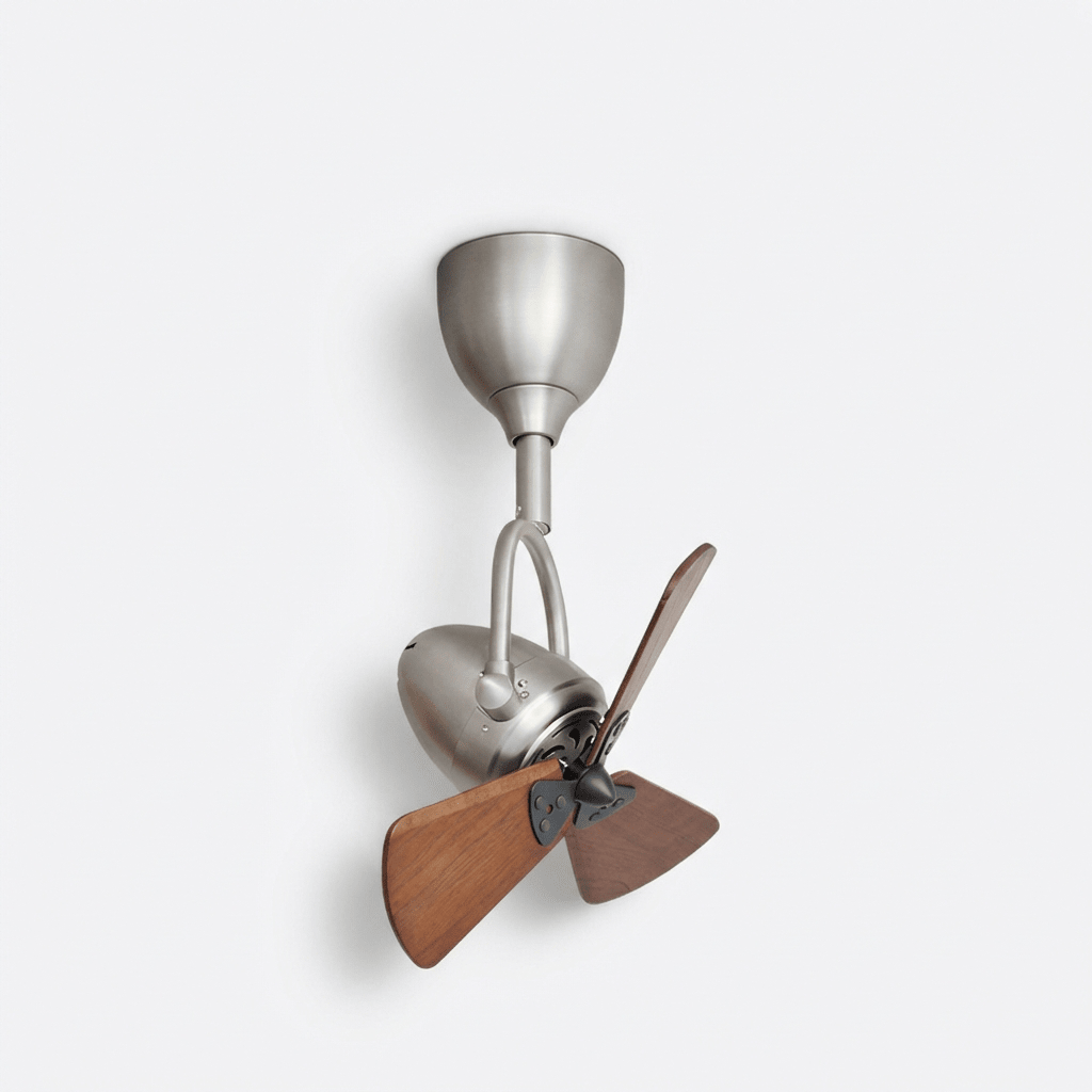 Plafondventilator met Verlichting Ø38cm – Kantelbaar Model met 6 Snelheden en Afstandsbediening – Modern Design met Houten Bladen – Geschikt voor Kleine Ruimtes