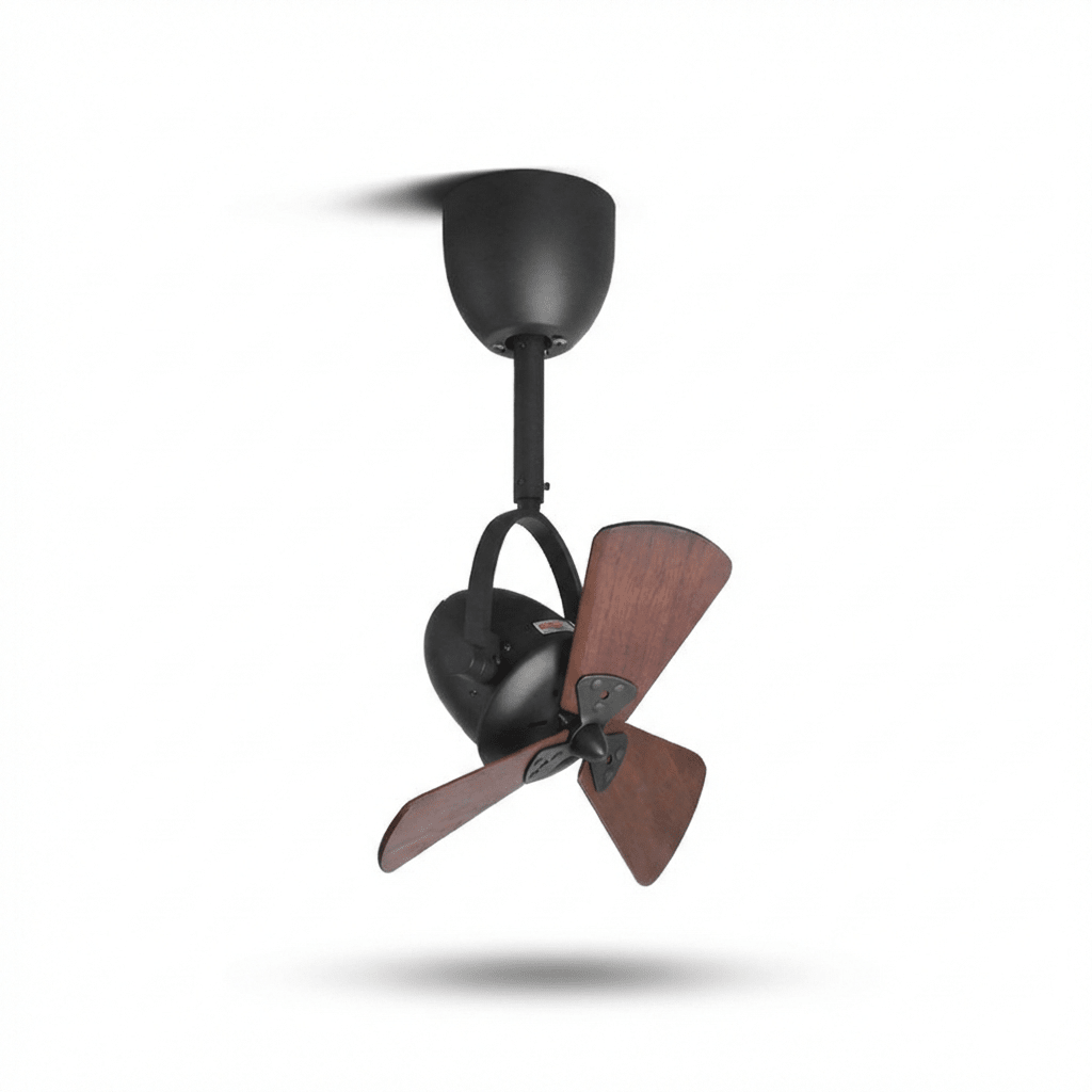 Plafondventilator met Verlichting Ø38cm – Kantelbaar Model met 6 Snelheden en Afstandsbediening – Modern Design met Houten Bladen – Geschikt voor Kleine Ruimtes