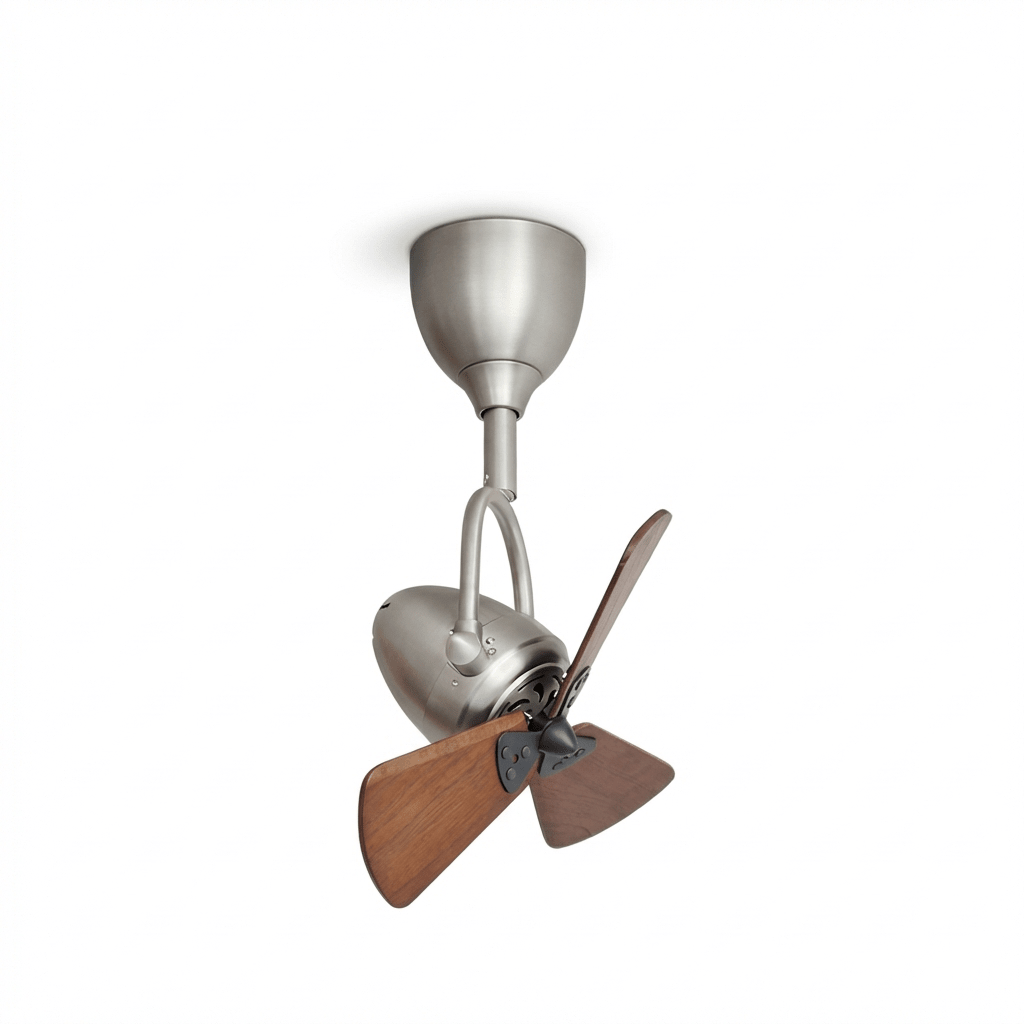 Plafondventilator met Verlichting Ø38cm – Kantelbaar Model met 6 Snelheden en Afstandsbediening – Modern Design met Houten Bladen – Geschikt voor Kleine Ruimtes