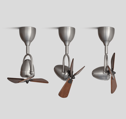 Plafondventilator met Verlichting Ø38cm – Kantelbaar Model met 6 Snelheden en Afstandsbediening – Modern Design met Houten Bladen – Geschikt voor Kleine Ruimtes