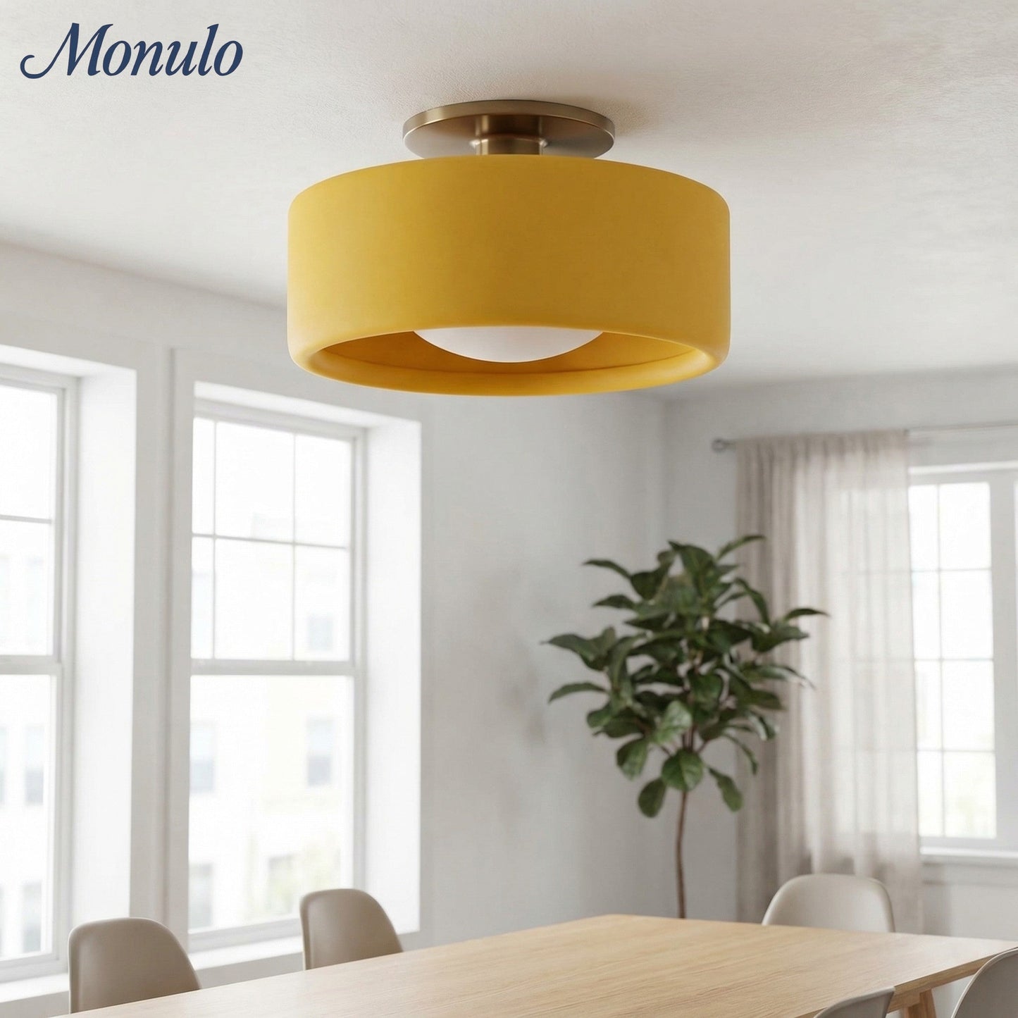 Porseleinen Plafondlamp met Strakke Montage – Moderne Lage Profiellamp Keramiek Opbouwverlichting