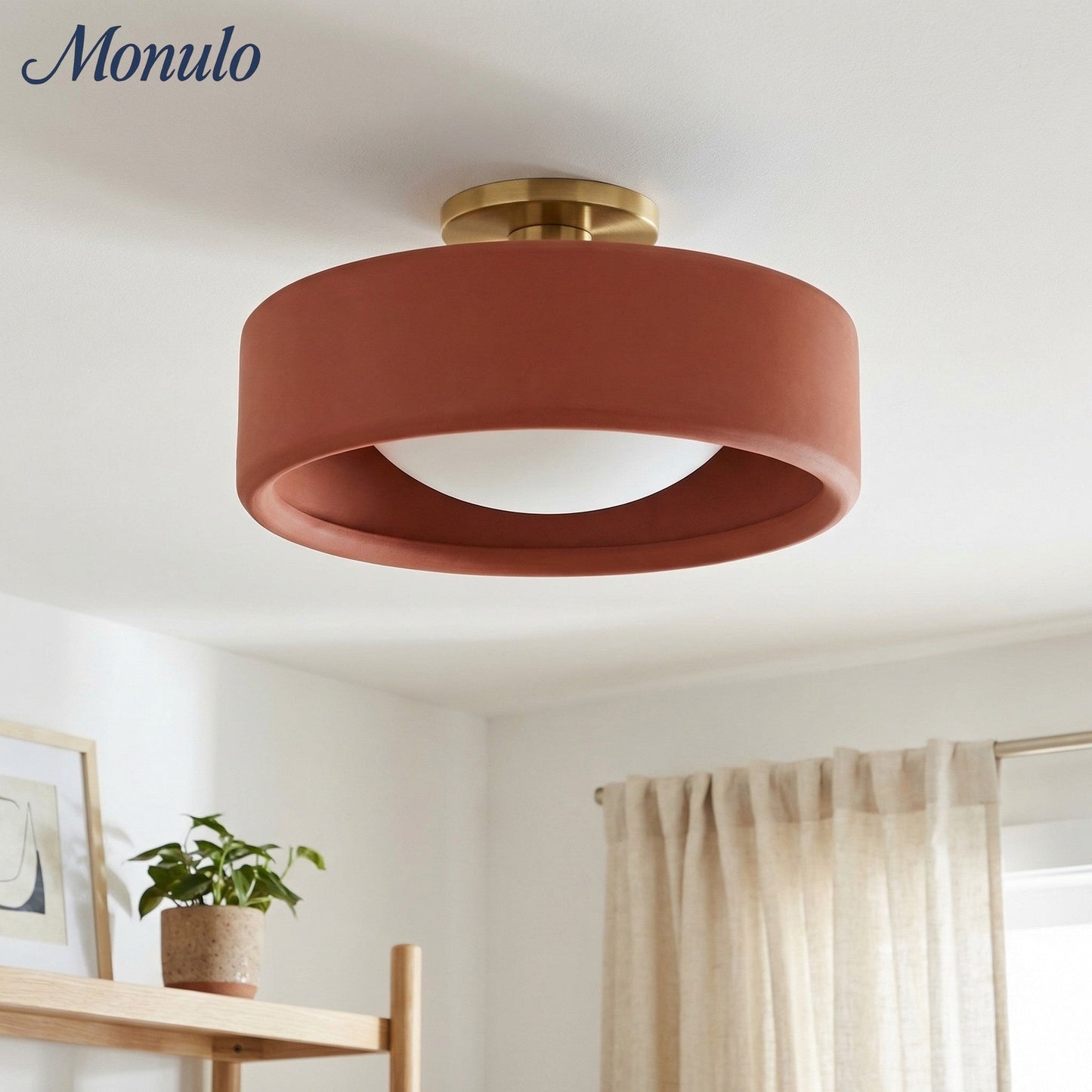 Porseleinen Plafondlamp met Strakke Montage – Moderne Lage Profiellamp Keramiek Opbouwverlichting