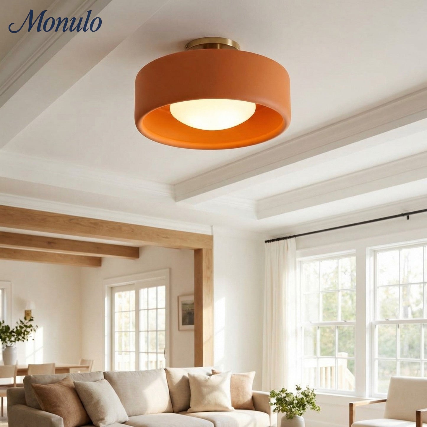 Porseleinen Plafondlamp met Strakke Montage – Moderne Lage Profiellamp Keramiek Opbouwverlichting