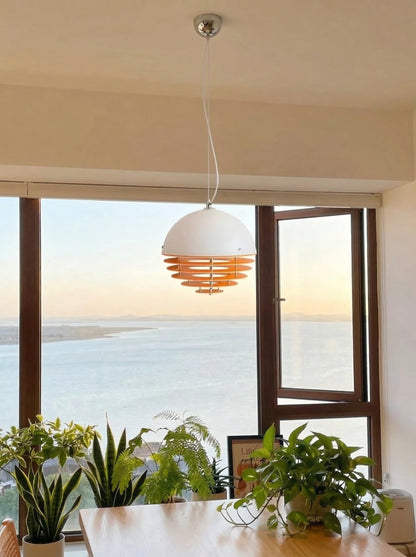 Stijlvolle Hanglamp Bauhaus Design Oranje-Wit Sfeerverlichting voor Moderne Interieurs
