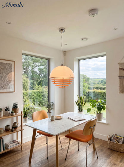 Stijlvolle Hanglamp Bauhaus Design Oranje-Wit Sfeerverlichting voor Moderne Interieurs