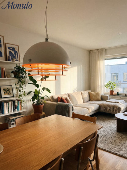 Stijlvolle Hanglamp Bauhaus Design Oranje-Wit Sfeerverlichting voor Moderne Interieurs