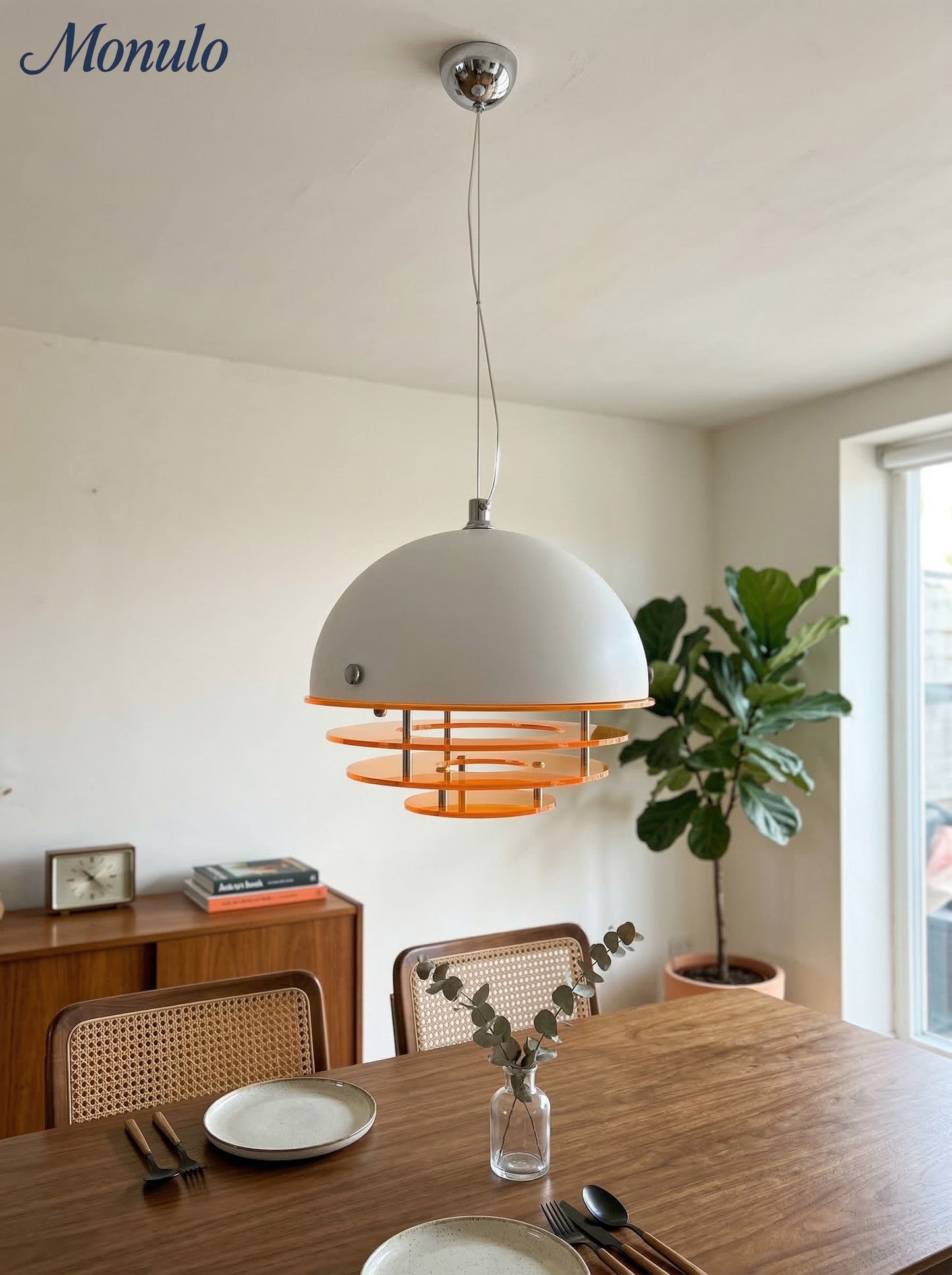 Stijlvolle Hanglamp Bauhaus Design Oranje-Wit Sfeerverlichting voor Moderne Interieurs