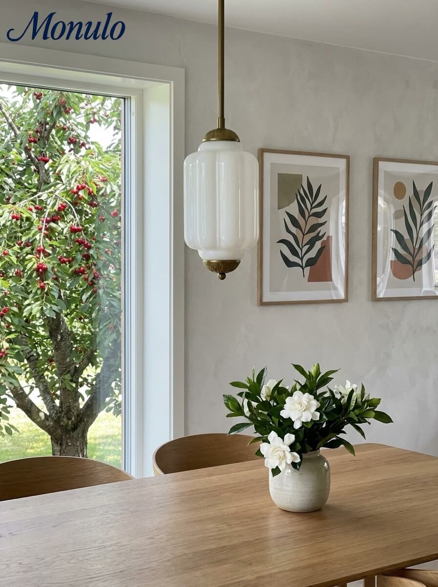 Vintage Glazen Hanglamp met Nostalgische Uitstraling – Verfijnde Verlichting voor Eetkamer en Keuken