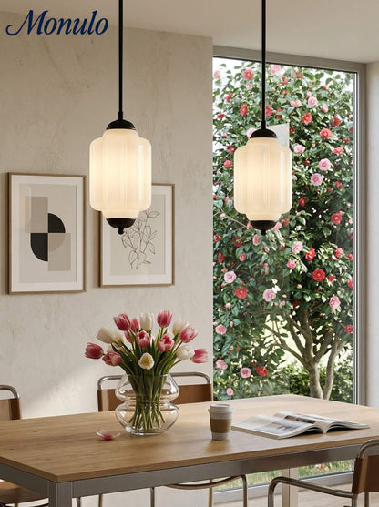 Vintage Glazen Hanglamp met Nostalgische Uitstraling – Verfijnde Verlichting voor Eetkamer en Keuken