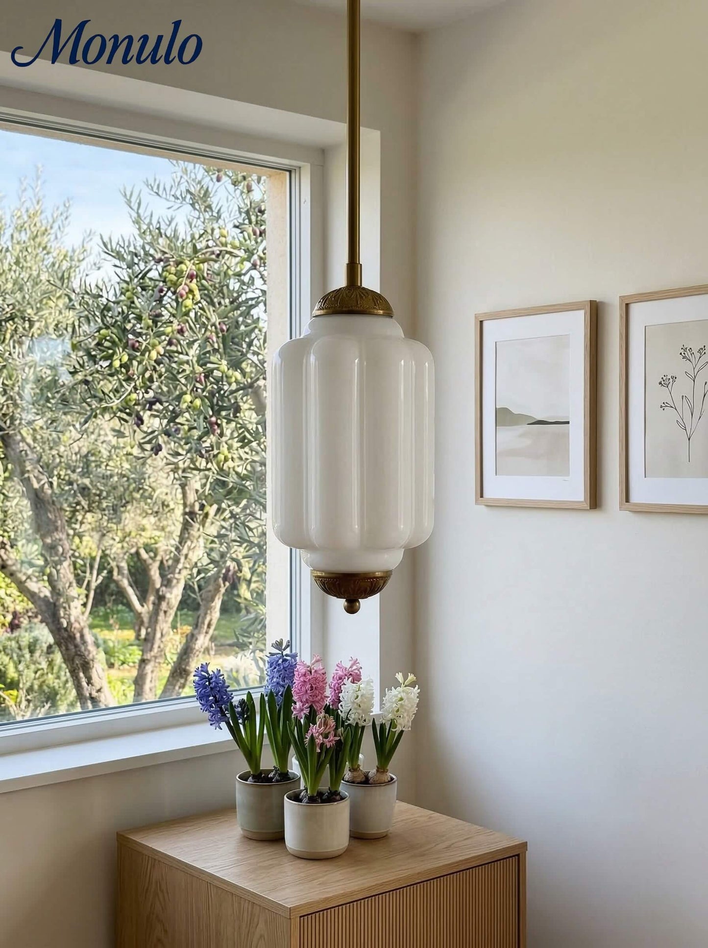 Vintage Glazen Hanglamp met Nostalgische Uitstraling – Verfijnde Verlichting voor Eetkamer en Keuken