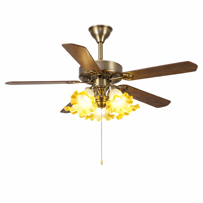 Theodore Vintage Plafondventilator met Verlichting — Retro Design met Dimbare Afstandsbediening