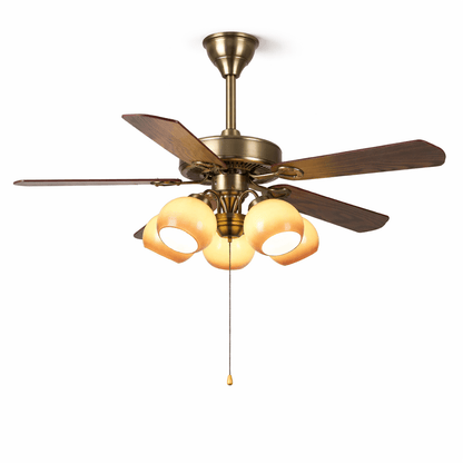 Theodore Vintage Plafondventilator met Verlichting — Retro Design met Dimbare Afstandsbediening