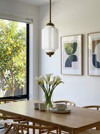 Vintage Glazen Hanglamp met Nostalgische Uitstraling – Verfijnde Verlichting voor Eetkamer en Keuken