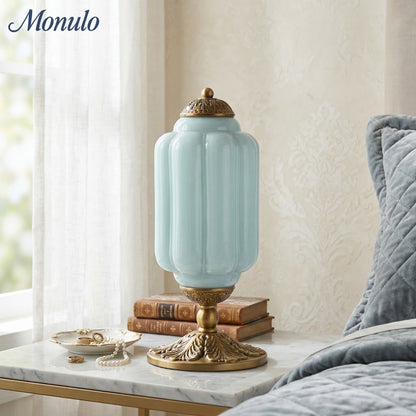 Glazen Tafellamp met Scallop Design Vintage Stijl Slaapkamer Woonkamer Accentverlichting Zwart Messing Matglas