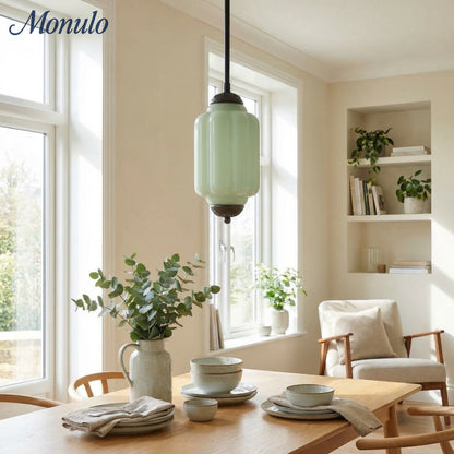 Vintage Melkglazen Hanglamp met Gegolfde Rand – Scandinavische Sfeerverlichting voor Keuken en Slaapkamer