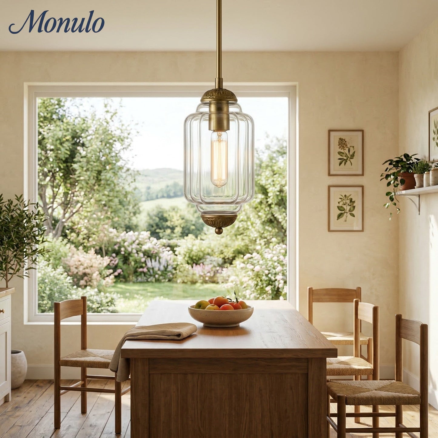 Vintage Melkglazen Hanglamp met Gegolfde Rand – Scandinavische Sfeerverlichting voor Keuken en Slaapkamer