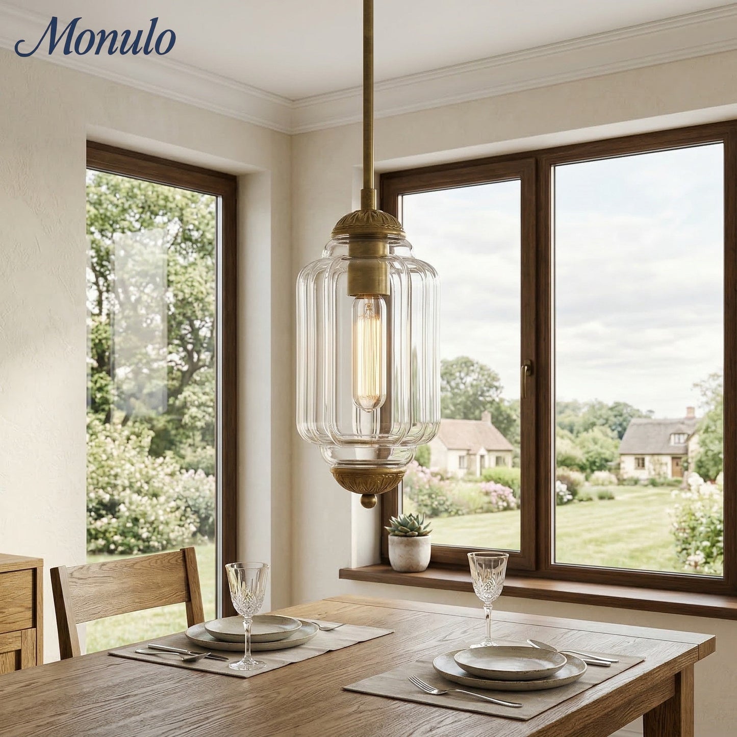 Vintage Melkglazen Hanglamp met Gegolfde Rand – Scandinavische Sfeerverlichting voor Keuken en Slaapkamer