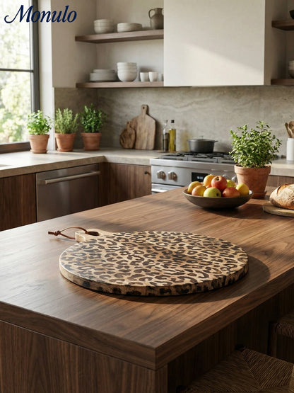 Houten Serveerplank Sapelehout Rond en Vierkant Scandinavisch Design voor Keuken en Tafel