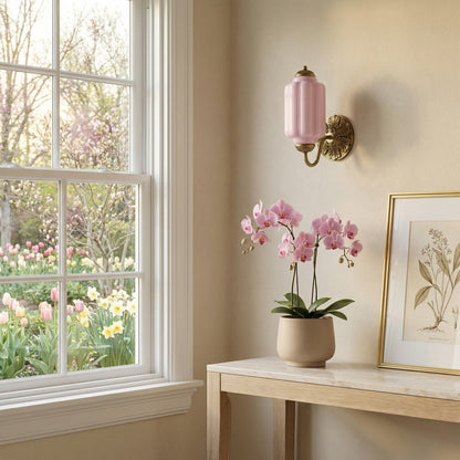 Vintage Wandlamp met Melkglas en Geolied Messing – Klassieke Retro Verlichting voor Hal, Slaapkamer, Woonkamer