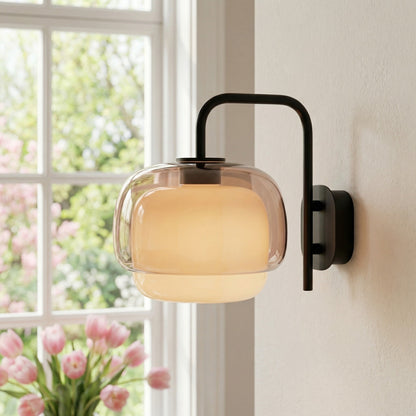 Gekleurde Glazen Wandlamp met Ronde Kap – Groen, Roze, Oranje – Moderne LED Verlichting