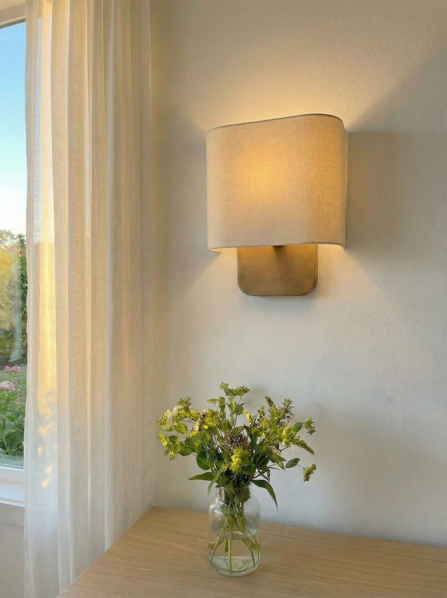 Stoffen Wandlamp met Metalen Fitting voor Leeslicht Slaapkamer