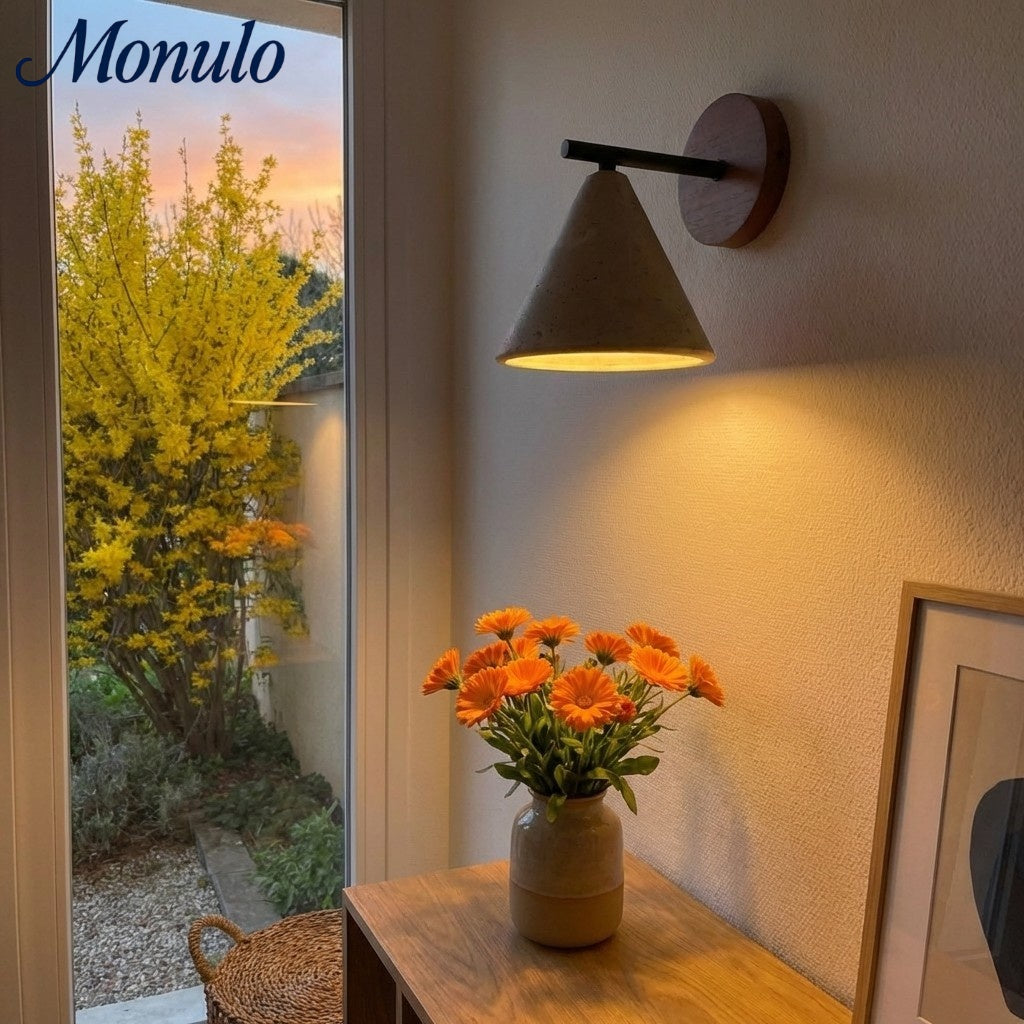 Travertijn Wandlamp Taps Toelopend Design Minimalistische Accentverlichting Slaapkamer Woonkamer