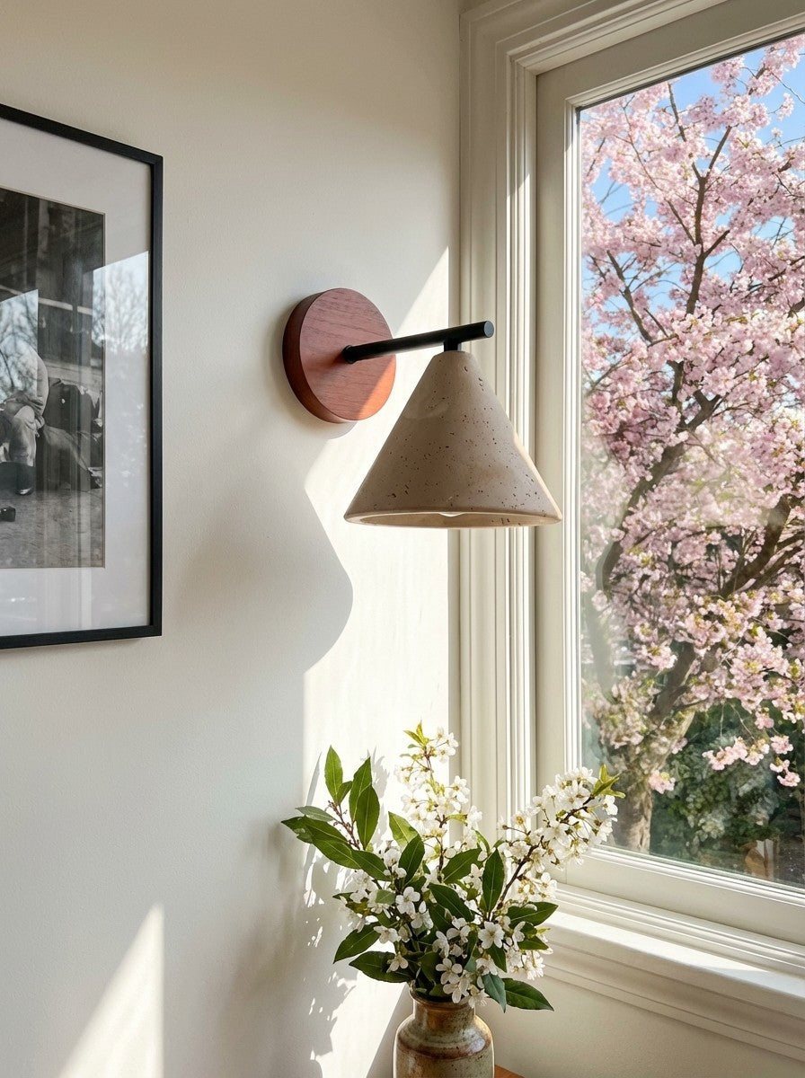 Travertijn Wandlamp Taps Toelopend Design Minimalistische Accentverlichting Slaapkamer Woonkamer