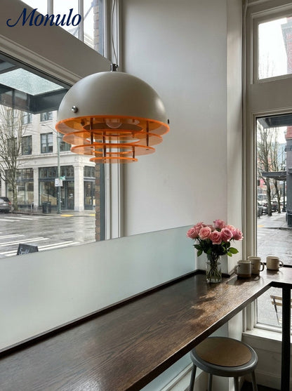 Stijlvolle Hanglamp Bauhaus Design Oranje-Wit Sfeerverlichting voor Moderne Interieurs