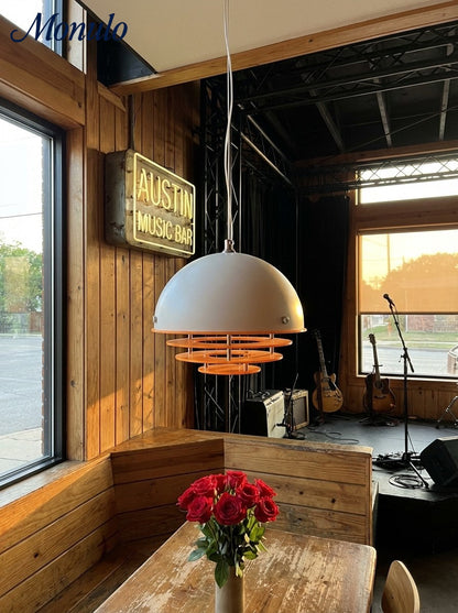 Stijlvolle Hanglamp Bauhaus Design Oranje-Wit Sfeerverlichting voor Moderne Interieurs
