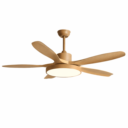 Design Plafondventilator met Geïntegreerde Verlichting StillWind – 132 cm Bladwijdte – Hout-Look ABS Bladen – LED – Afstandsbediening – 6 Snelheden