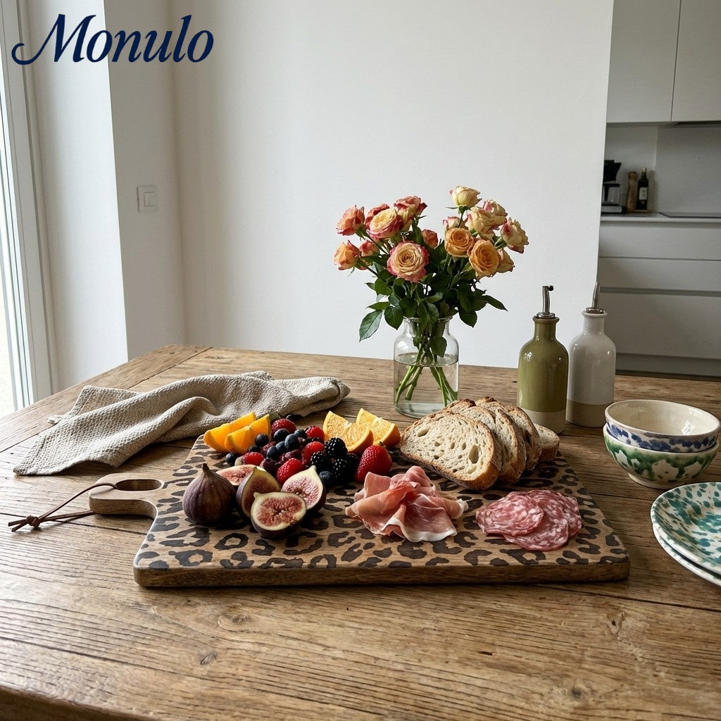 Houten Serveerplank Sapelehout Rond en Vierkant Scandinavisch Design voor Keuken en Tafel